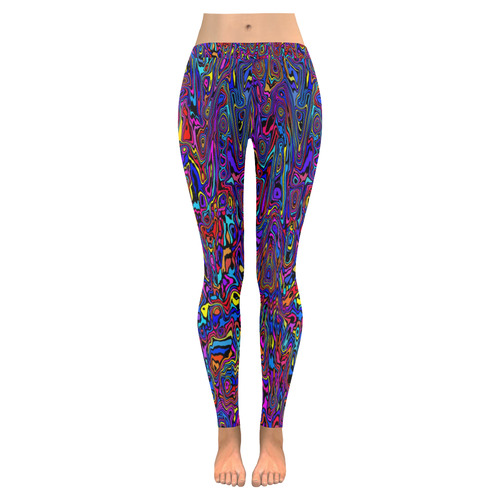 modern abstract 45A by JamColors Women's Low Rise Leggings (Invisible Stitch) (Model L05)