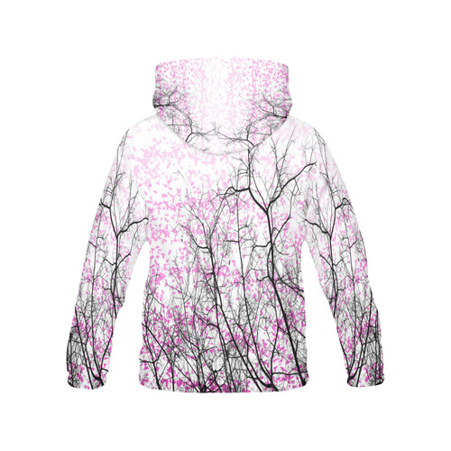 Cherry Blossom All Over Print Hoodie for Women (USA Size) (Model H13)