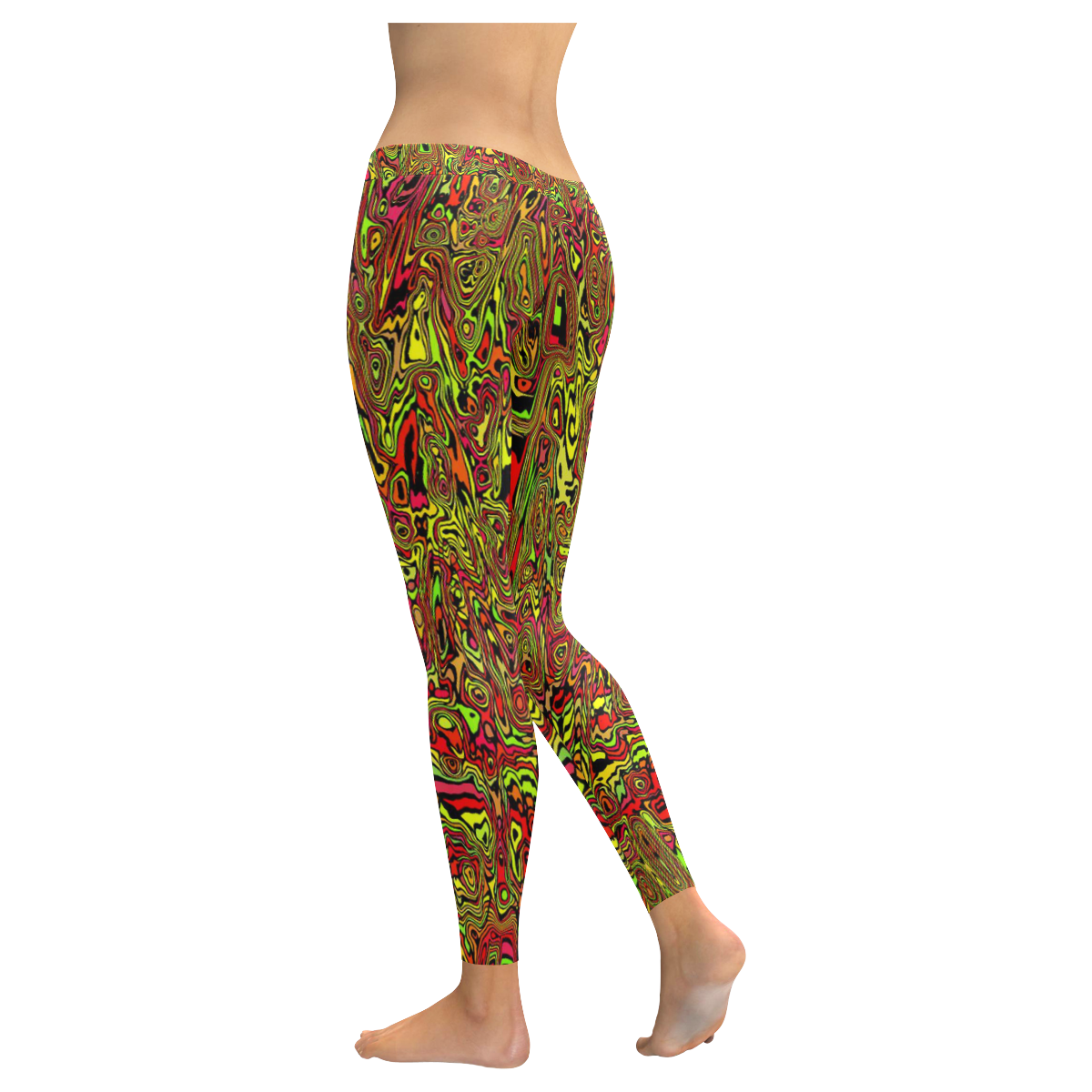 modern abstract 45C by JamColors Women's Low Rise Leggings (Invisible Stitch) (Model L05)