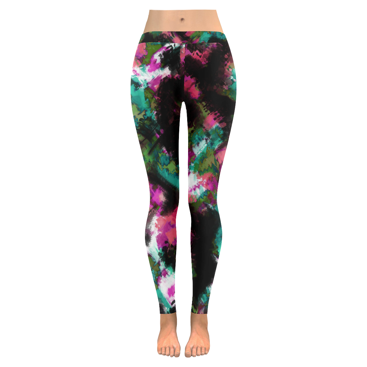 Abstract pattern Women's Low Rise Leggings (Invisible Stitch) (Model L05)