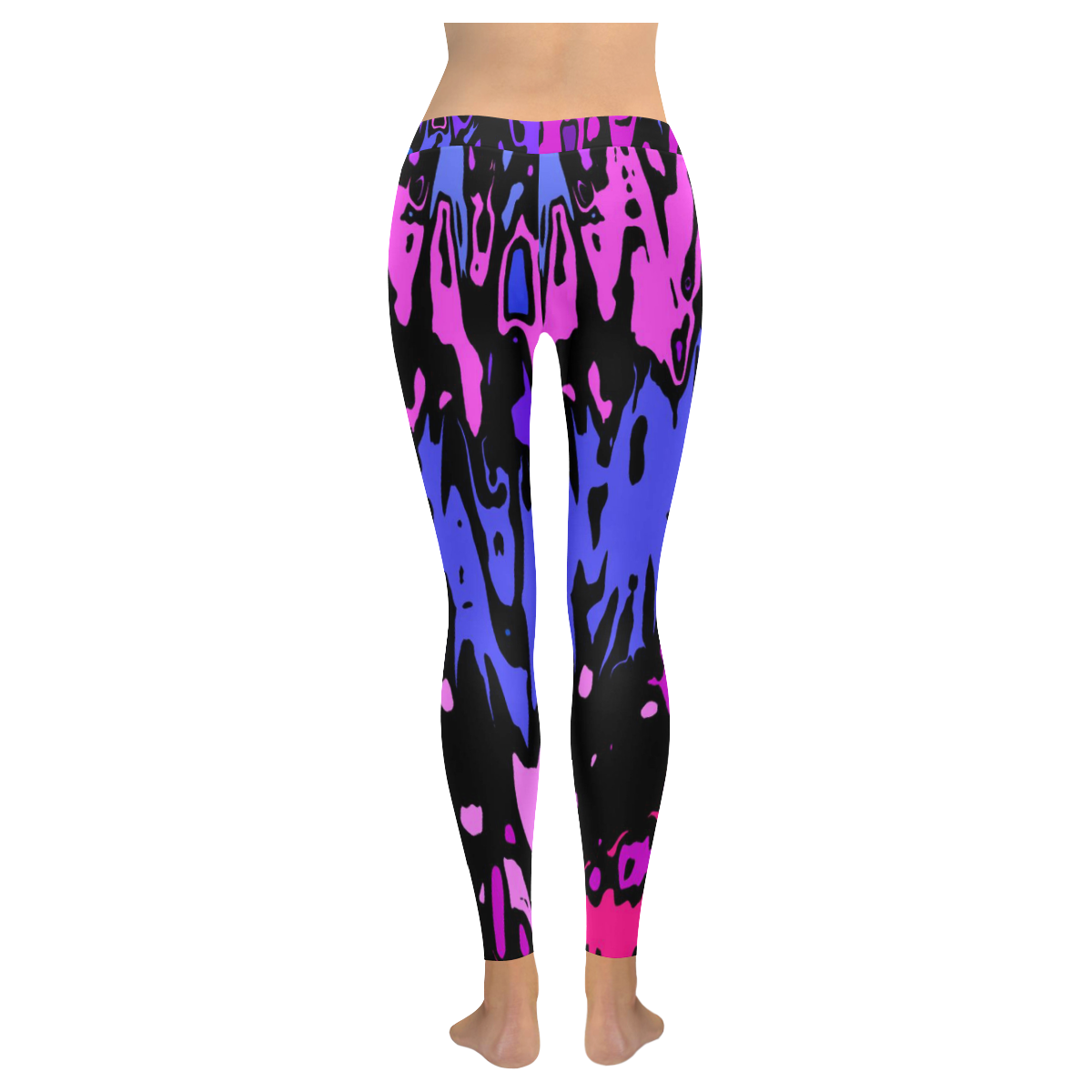 modern abstract 46B by JamColors Women's Low Rise Leggings (Invisible Stitch) (Model L05)