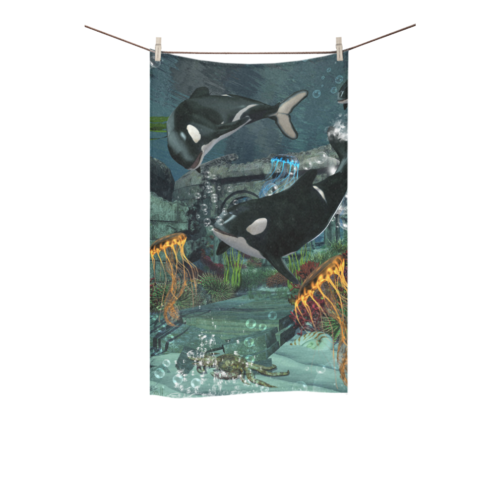 Amazing orcas Custom Towel 16"x28"