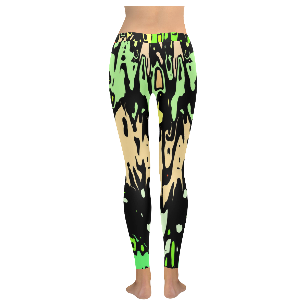 modern abstract 46C by JamColors Women's Low Rise Leggings (Invisible Stitch) (Model L05)