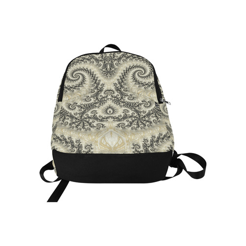 Frax Fractal Beige Black Fabric Backpack for Adult (Model 1659)