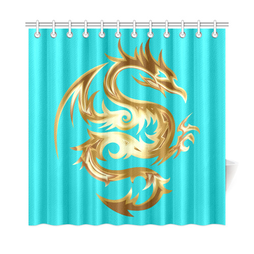 Tribal Tattoo Gold Dragon Shower Curtain 72"x72"