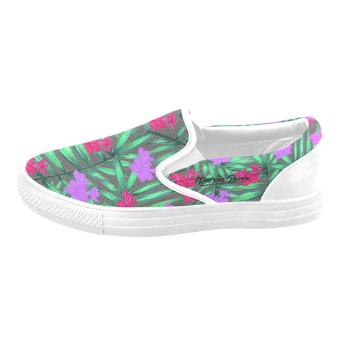 Tropic Flowers Women's Unusual Slip-on Canvas Shoes (Model 019)
