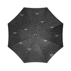 Black Lace and Bees Foldable Umbrella (Model U01)