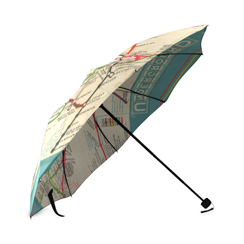 Vintage London Undergroud Map Foldable Umbrella (Model U01)