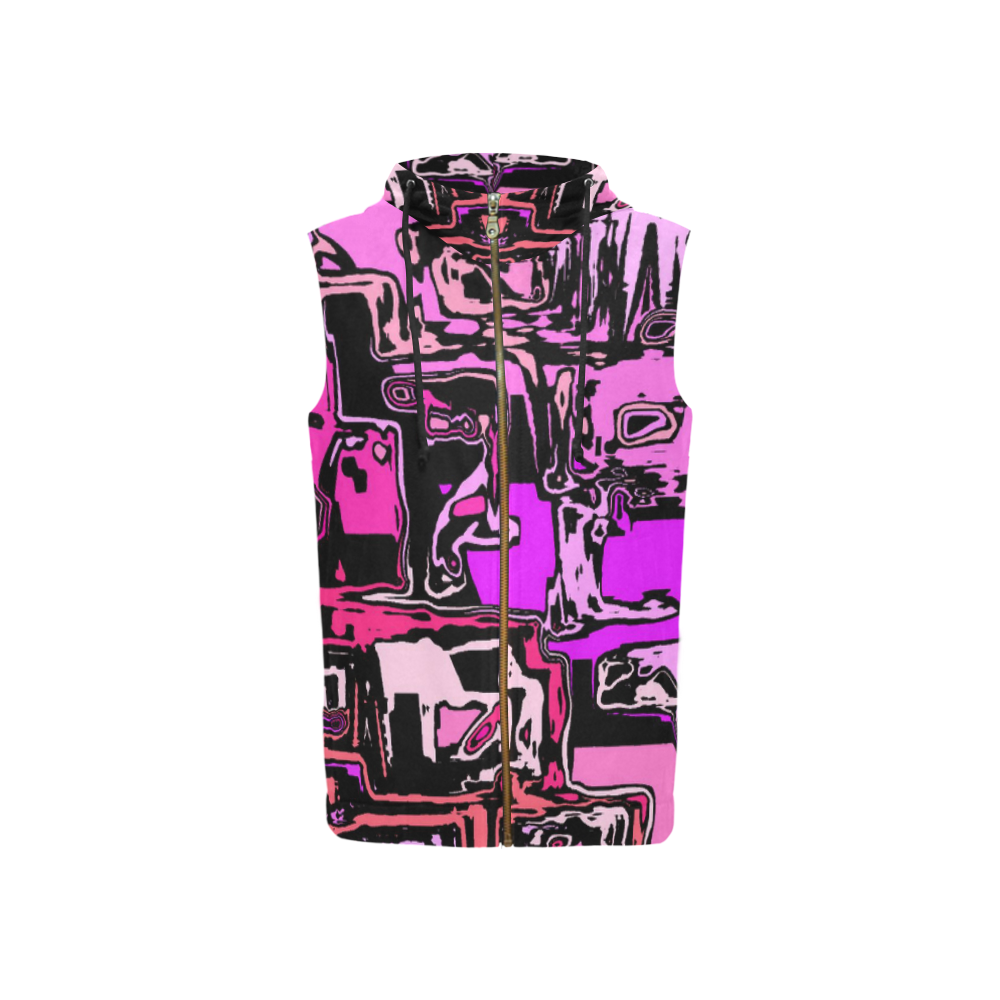 modern abstract 47B by JamColors All Over Print Sleeveless Zip Up Hoodie for Women (Model H16)