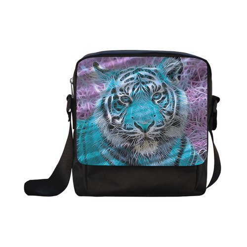 Crazy blue tiger by JamColors Crossbody Nylon Bags (Model 1633)