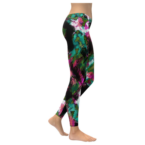 Abstract pattern Women's Low Rise Leggings (Invisible Stitch) (Model L05)