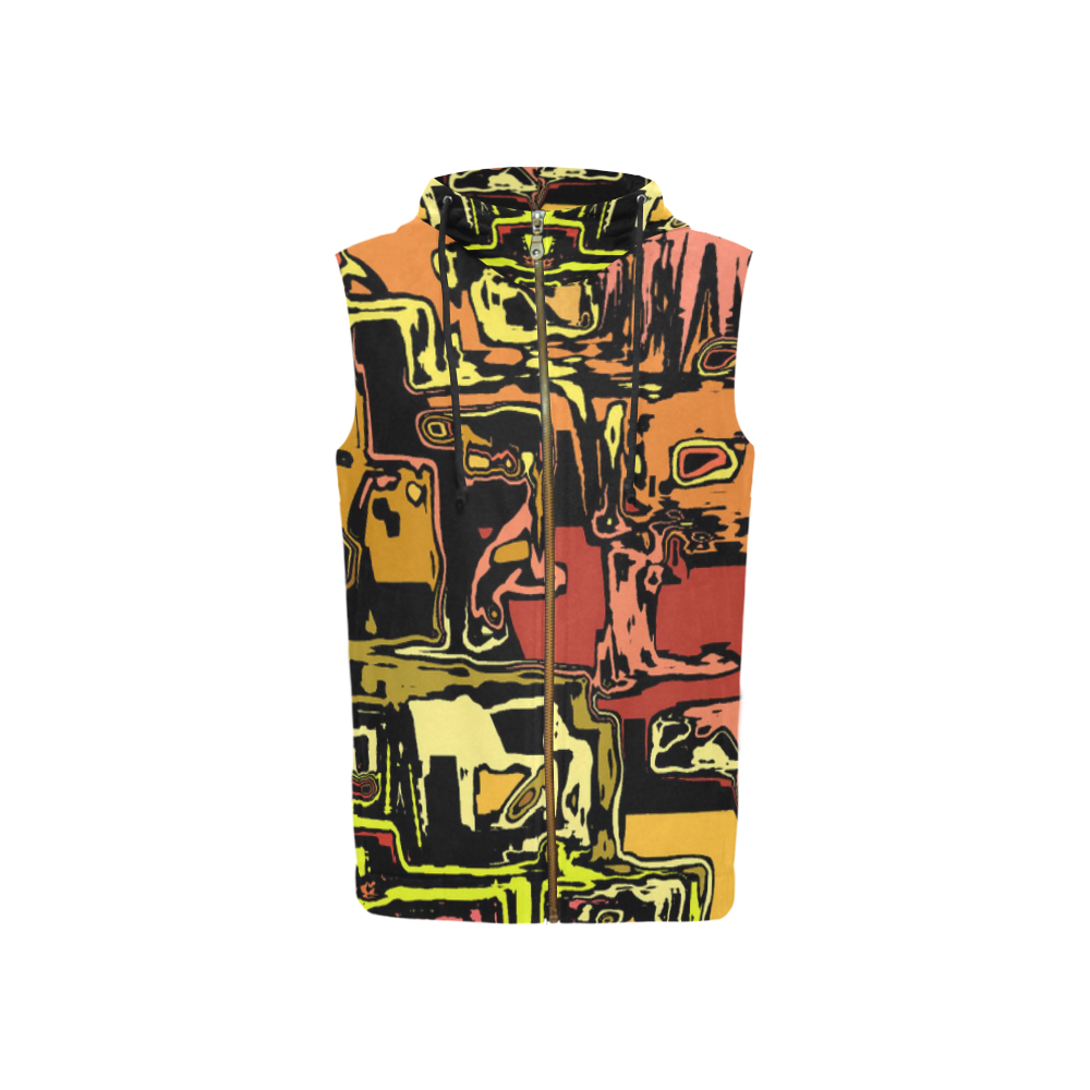 modern abstract 47C by JamColors All Over Print Sleeveless Zip Up Hoodie for Women (Model H16)