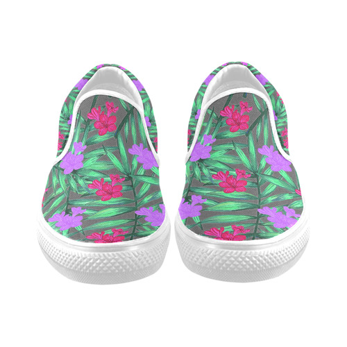 Tropic Flowers Women's Unusual Slip-on Canvas Shoes (Model 019)