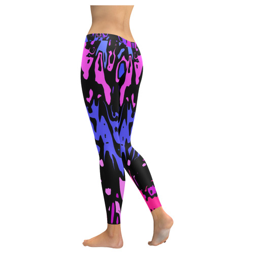 modern abstract 46B by JamColors Women's Low Rise Leggings (Invisible Stitch) (Model L05)