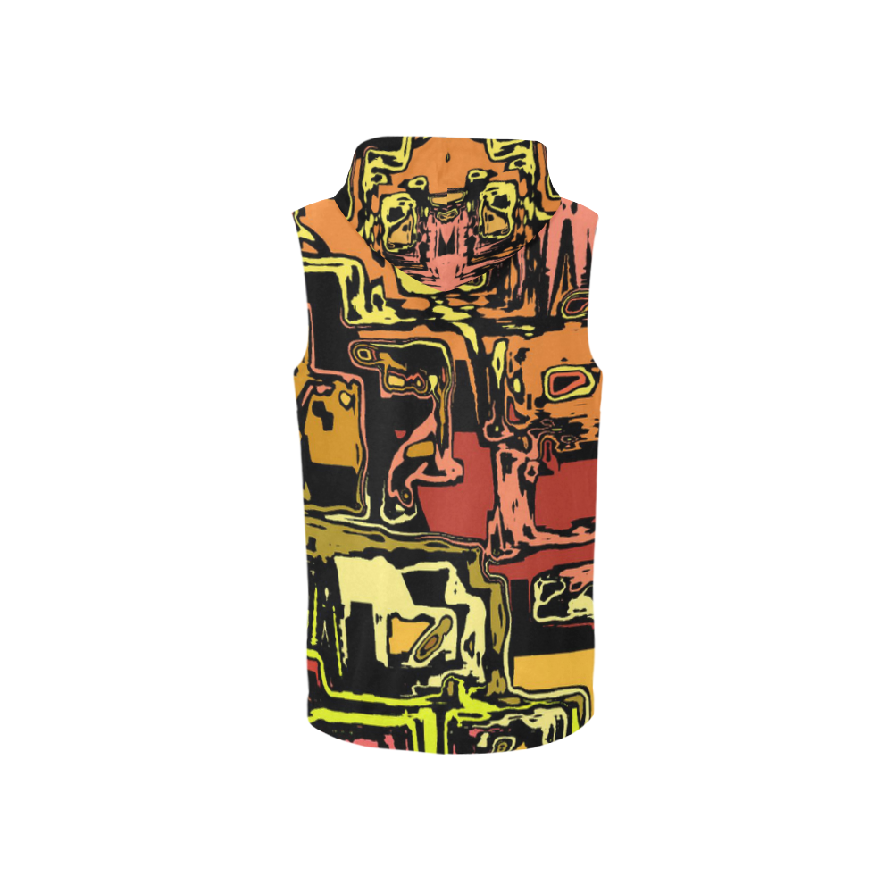 modern abstract 47C by JamColors All Over Print Sleeveless Zip Up Hoodie for Women (Model H16)