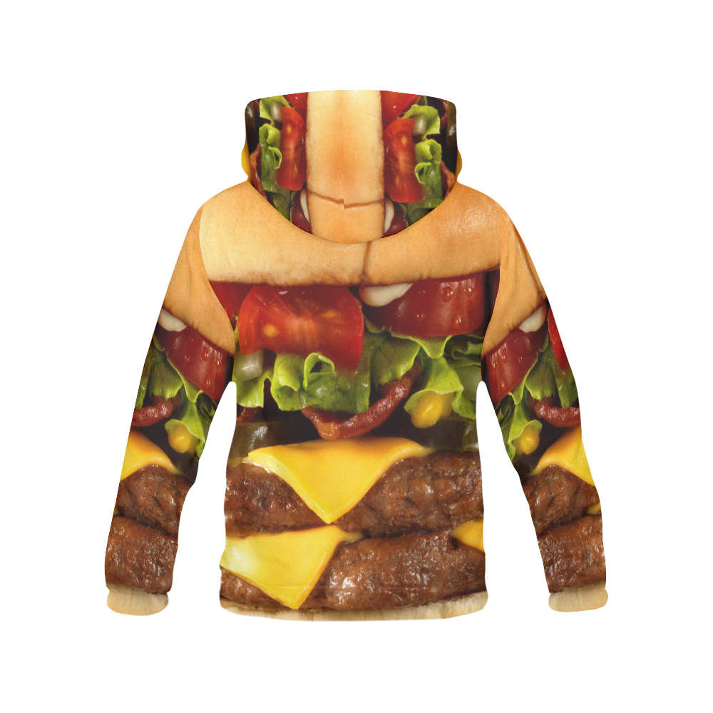 CHEESEBURGER (2) All Over Print Hoodie for Women (USA Size) (Model H13)