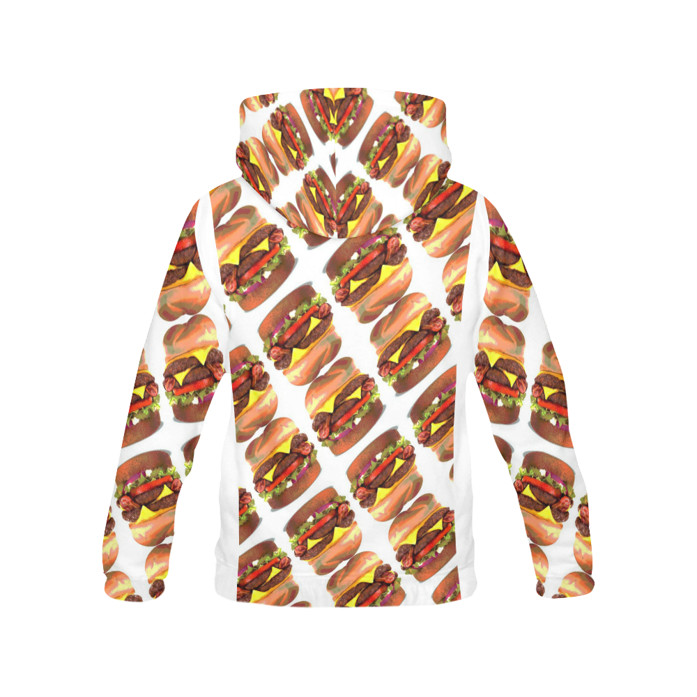 BURGER-6 All Over Print Hoodie for Women (USA Size) (Model H13)