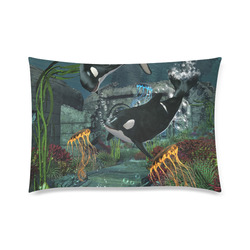 Amazing orcas Custom Zippered Pillow Case 20"x30" (one side)