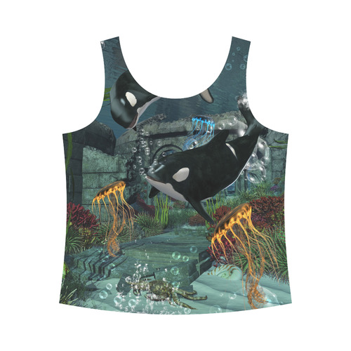 Amazing orcas All Over Print Tank Top for Women (Model T43)