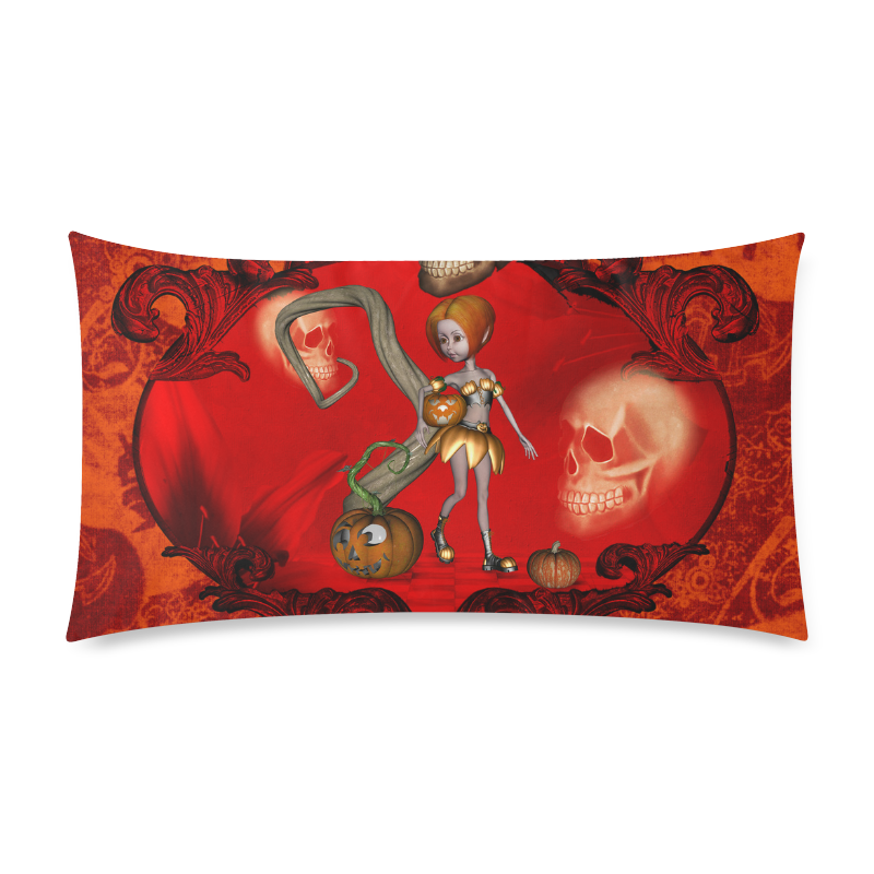 Halloween, pumpkin Rectangle Pillow Case 20"x36"(Twin Sides)