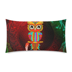 Cute owl, mandala design Rectangle Pillow Case 20"x36"(Twin Sides)