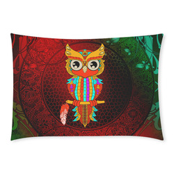 Cute owl, mandala design Custom Rectangle Pillow Case 20x30 (One Side)
