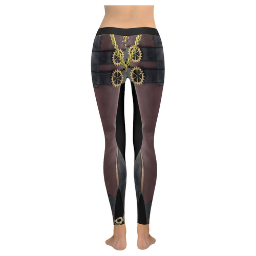 Steampunk leggings Women's Low Rise Leggings (Invisible Stitch) (Model L05)