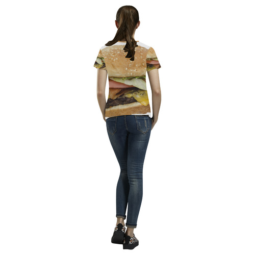 BIG BURGER 6 All Over Print T-Shirt for Women (USA Size) (Model T40)