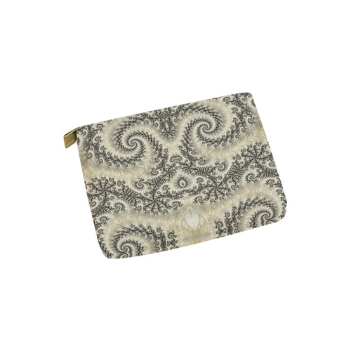 Frax Fractal Beige Black Carry-All Pouch 6''x5''