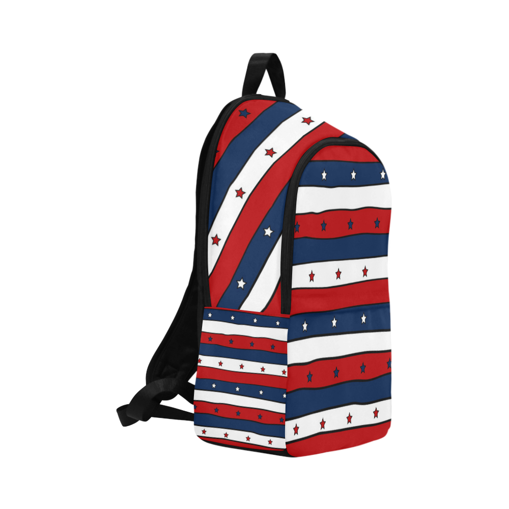 Red white and blue striped patriotic pattern Fabric Backpack for Adult ...