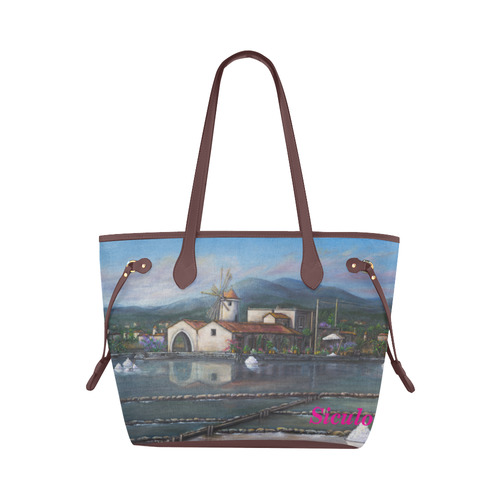 Siculo_tote_bag_saline_trapani Clover Canvas Tote Bag (Model 1661)