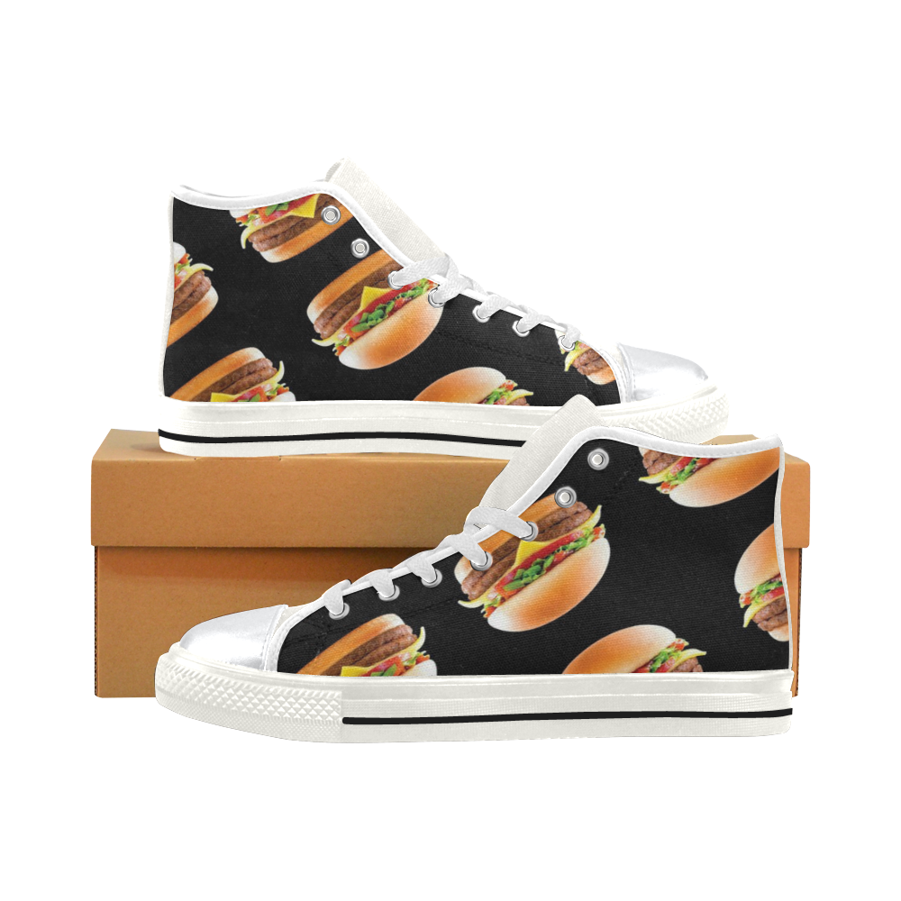 burger-56 High Top Canvas Shoes for Kid (Model 017)