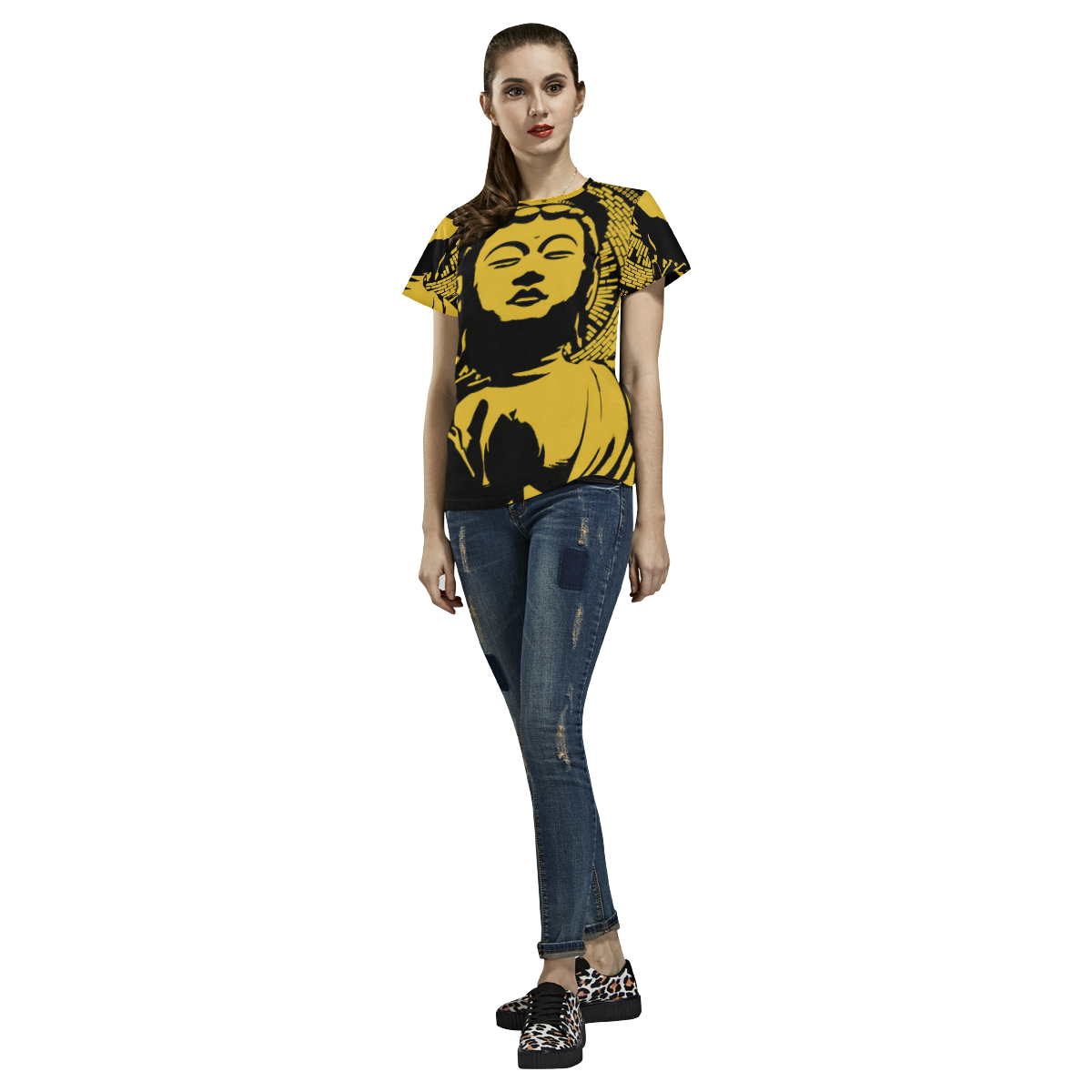 BUDDHA All Over Print T-Shirt for Women (USA Size) (Model T40)