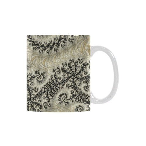 Frax Fractal Beige Black White Mug(11OZ)