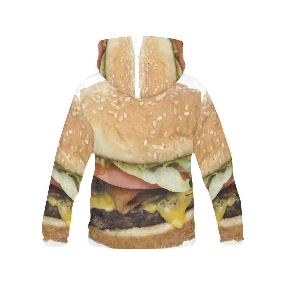 BIG BURGER 6 All Over Print Hoodie for Women (USA Size) (Model H13)