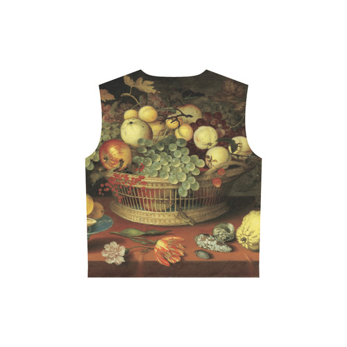 Still Life with Basket of Fruit - Balthasar van de All Over Print Sleeveless Hoodie for Women (Model H15)