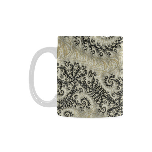 Frax Fractal Beige Black White Mug(11OZ)