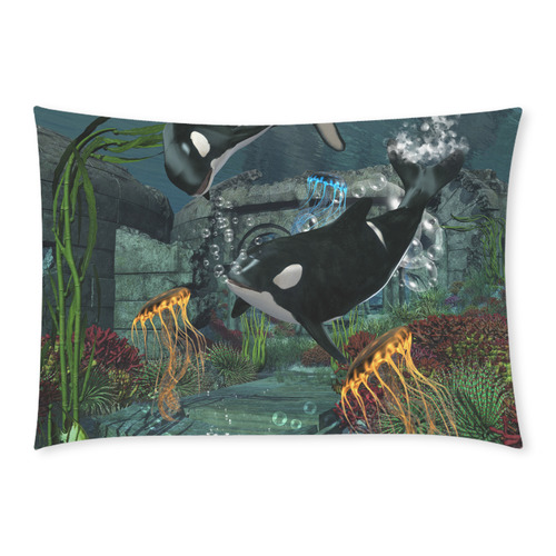 Amazing orcas Custom Rectangle Pillow Case 20x30 (One Side)