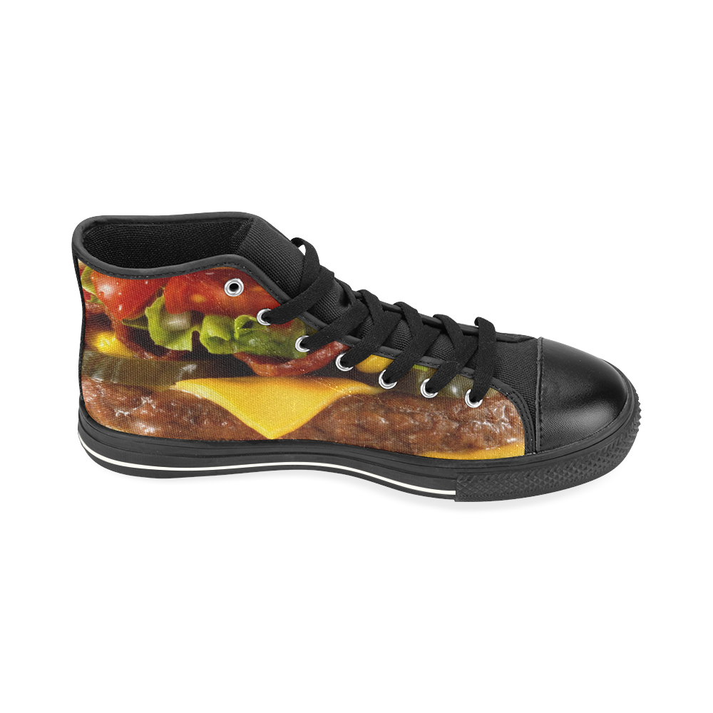 CHEESEBURGER (2) High Top Canvas Shoes for Kid (Model 017)