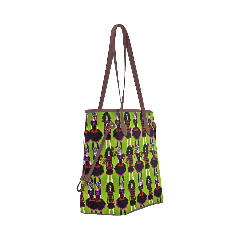 Day of the dead sugarskull friends - green Clover Canvas Tote Bag (Model 1661)