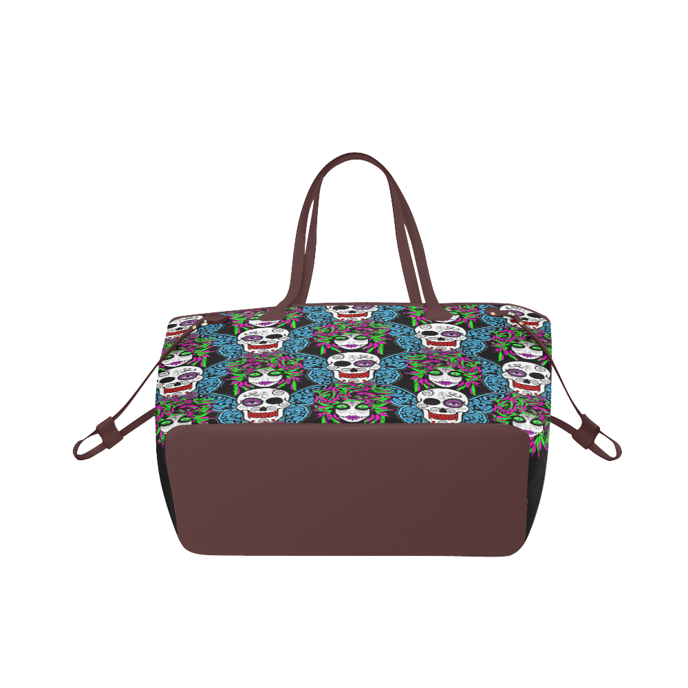 Sugarskull and wings Clover Canvas Tote Bag (Model 1661)