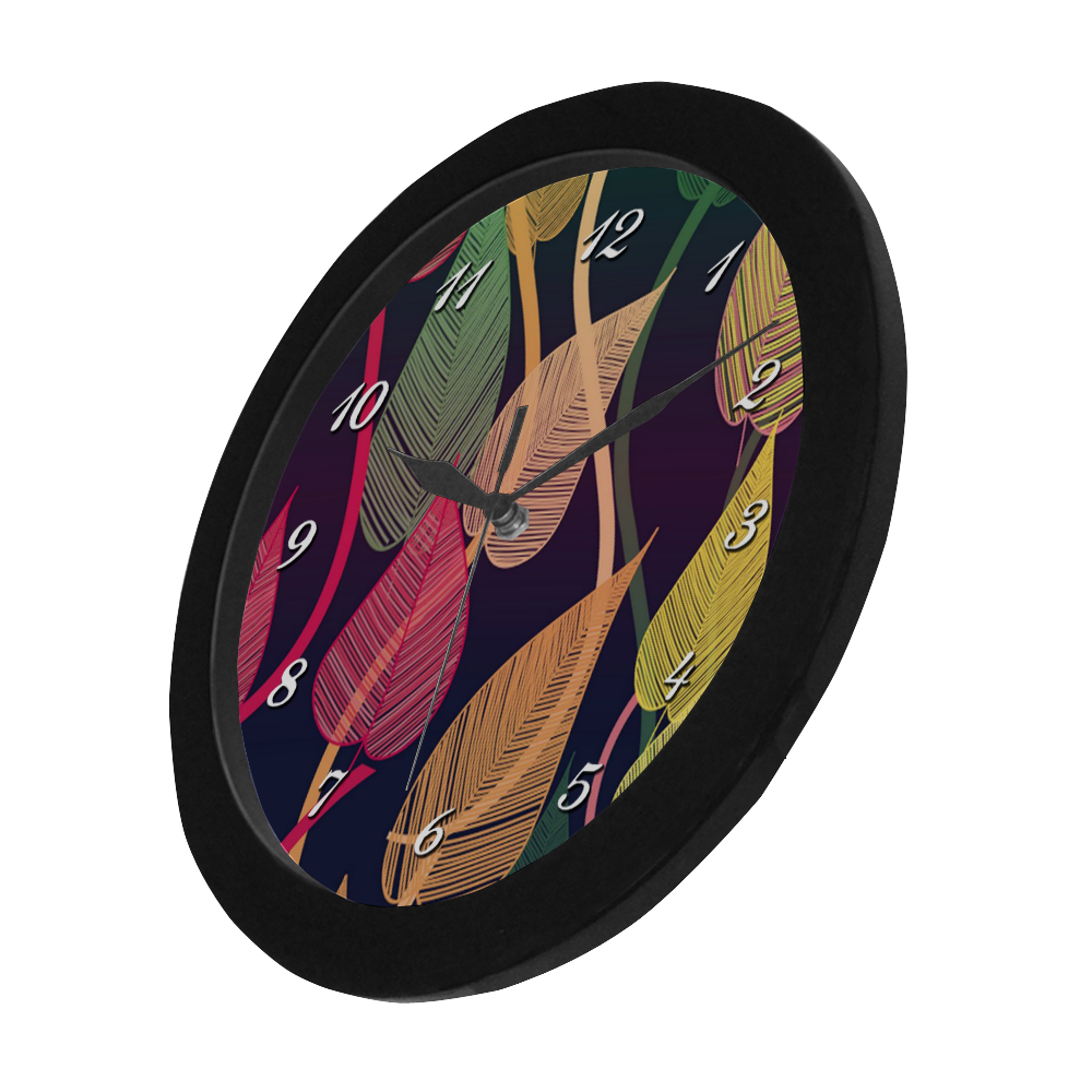 Colorful Autumn Leaves Circular Plastic Wall clock