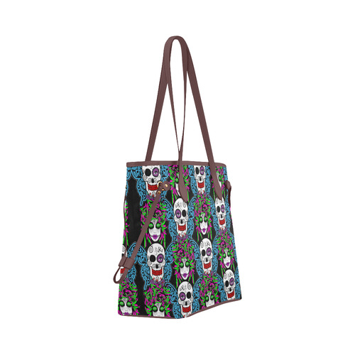 Sugarskull and wings Clover Canvas Tote Bag (Model 1661)