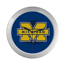 Michigan- Clock Blue Silver Color Wall Clock