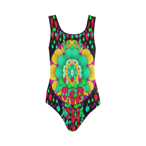 Rain meets sun in soul and mind Vest One Piece Swimsuit (Model S04)