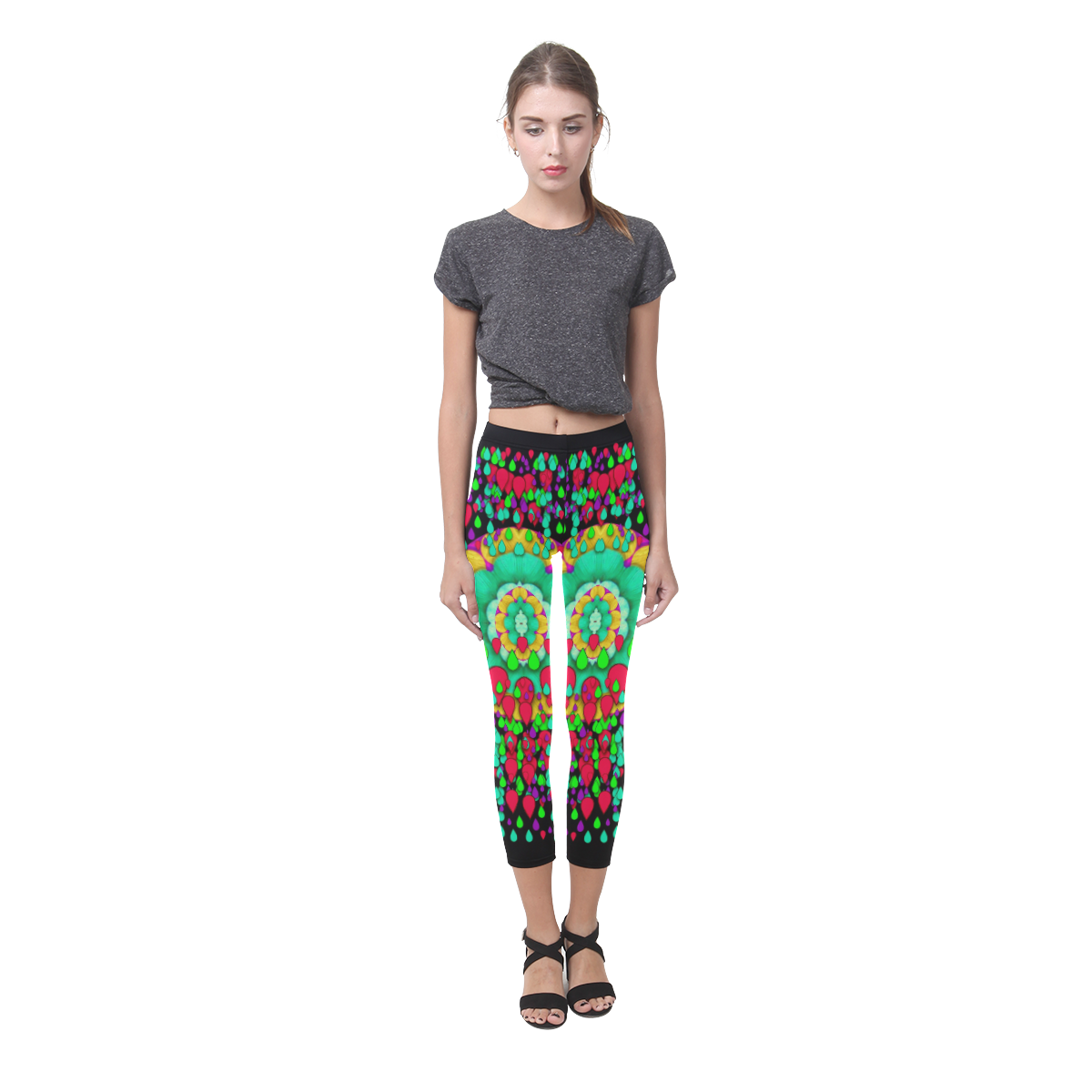 Rain meets sun in soul and mind Capri Legging (Model L02)