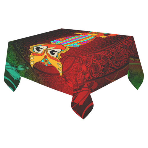 Cute owl, mandala design Cotton Linen Tablecloth 52"x 70"