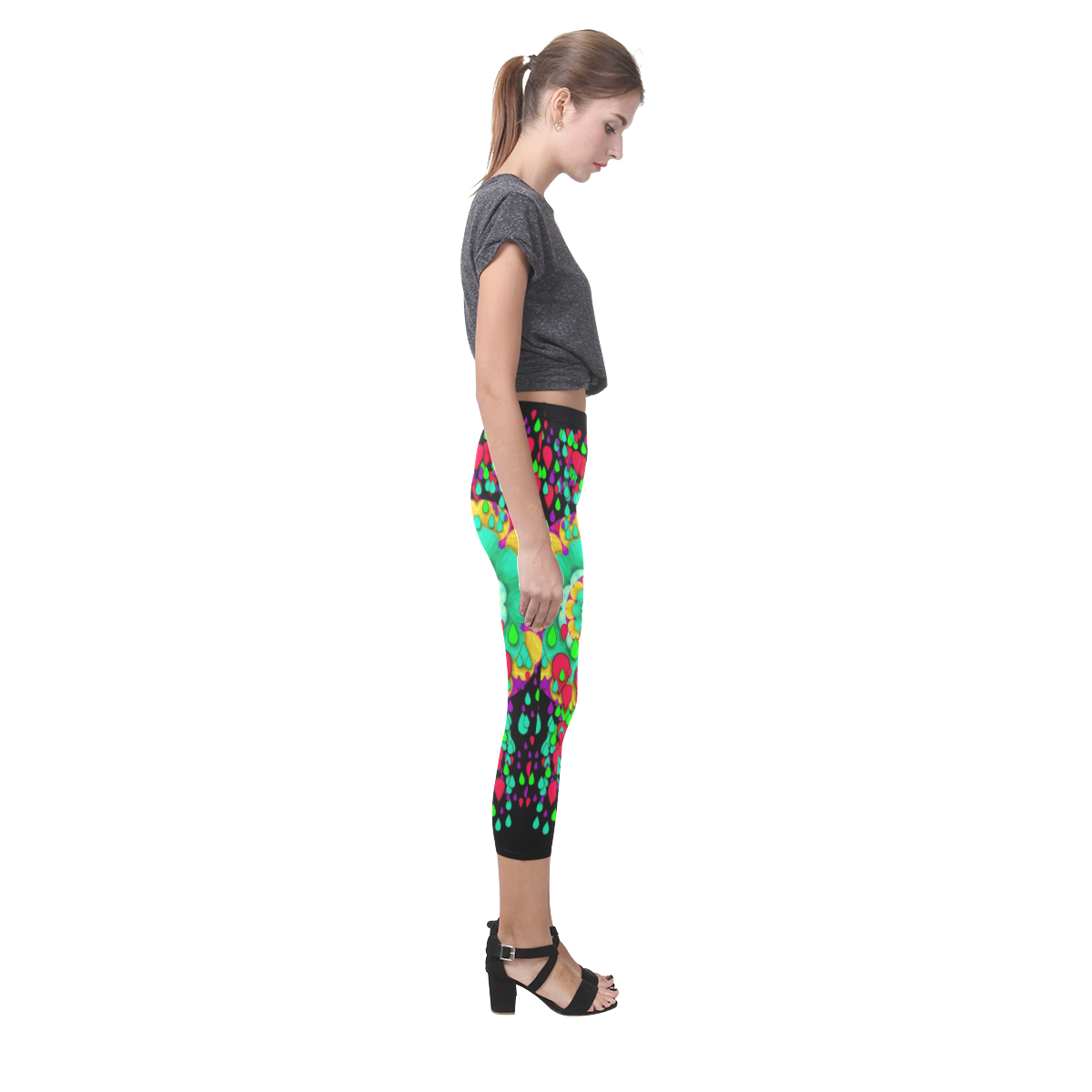 Rain meets sun in soul and mind Capri Legging (Model L02)