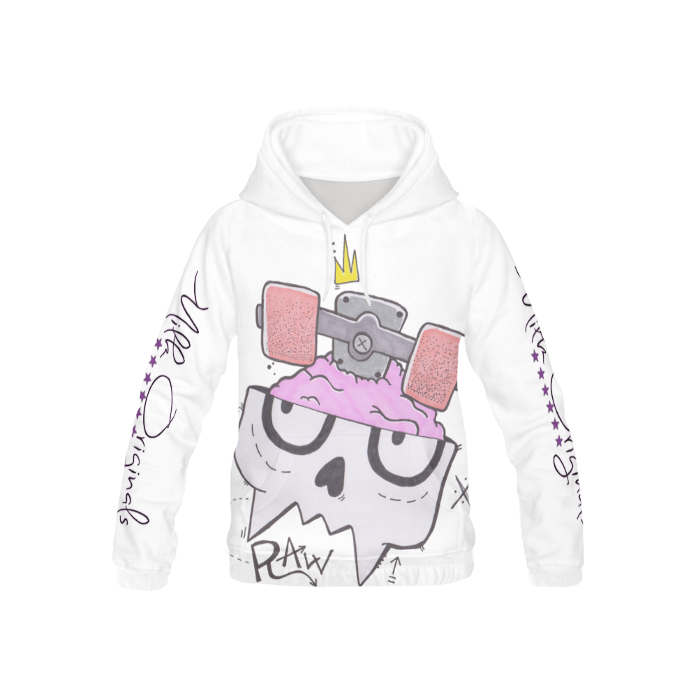 Raw true white All Over Print Hoodie for Kid (USA Size) (Model H13)