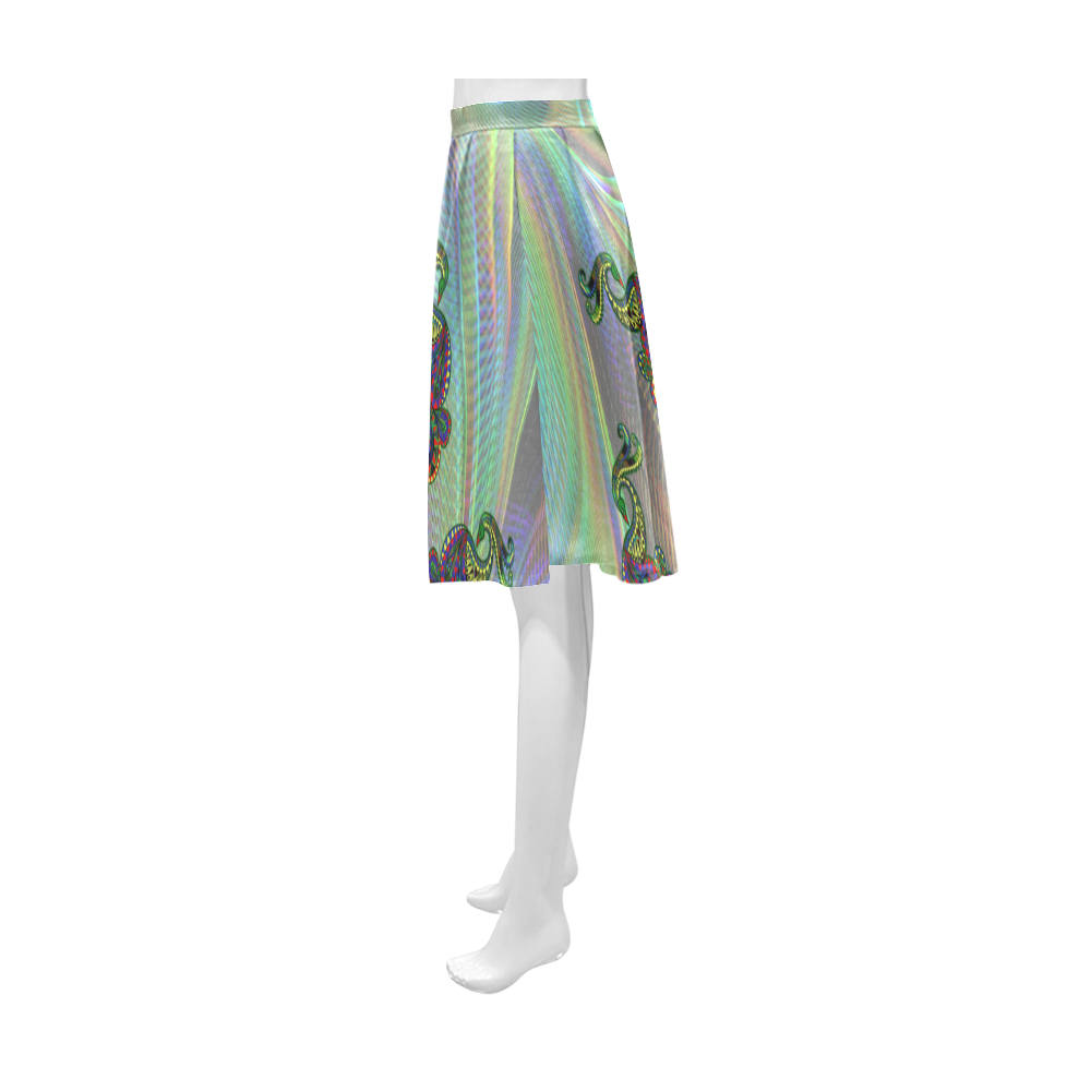 Abstract peacock drawing dress Athena Women's Short Skirt (Model D15)